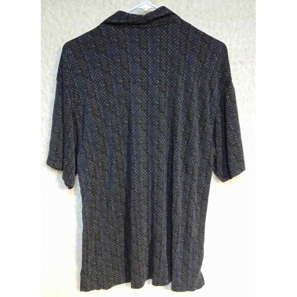 Michael‎ Brandon men's polo Shirt size medium Green with blue polyester blend - Picture 2 of 5